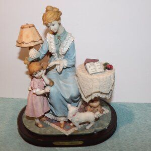 Gentili Collection Mother & Daughter Figurine with Dog  RARE